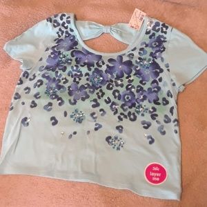 Girls Justice T-shirt size 18 Cheetah & flowers